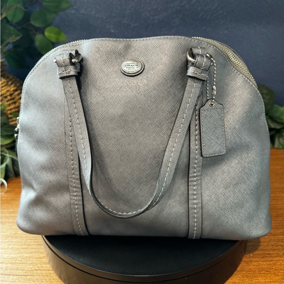 Coach Saffiano Peyton Leather Domed Satchel
Metallic Gray - Picture 1 of 11